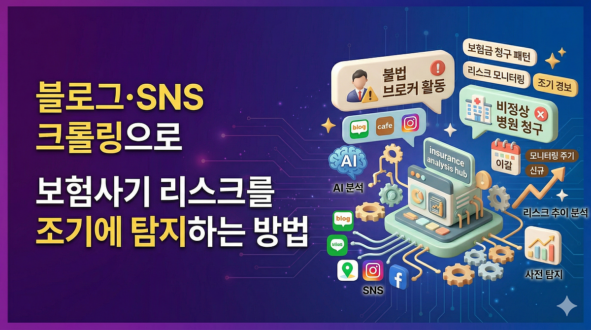 블로그·SNS 크롤링으로 보험사기 리스크를 조기에 탐지하는 방법
